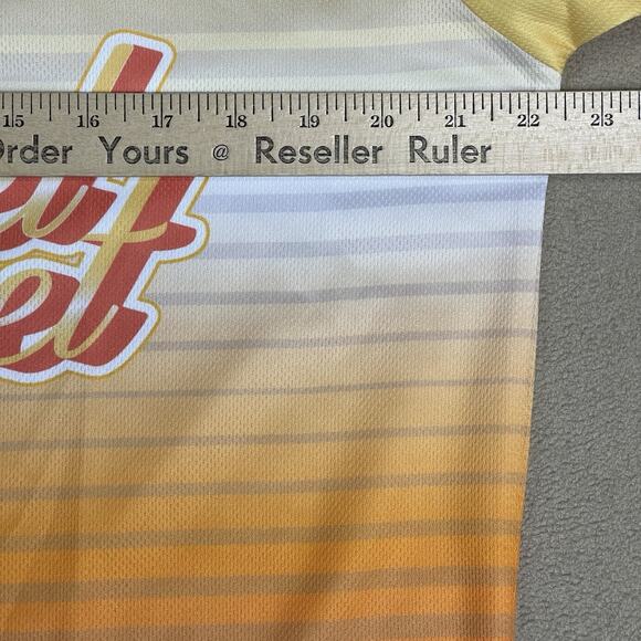 Flan Jersey Mens M Multicolor Caramel Sunset Graphic Performance Soccer Shirt‎ - Picture 7 of 10